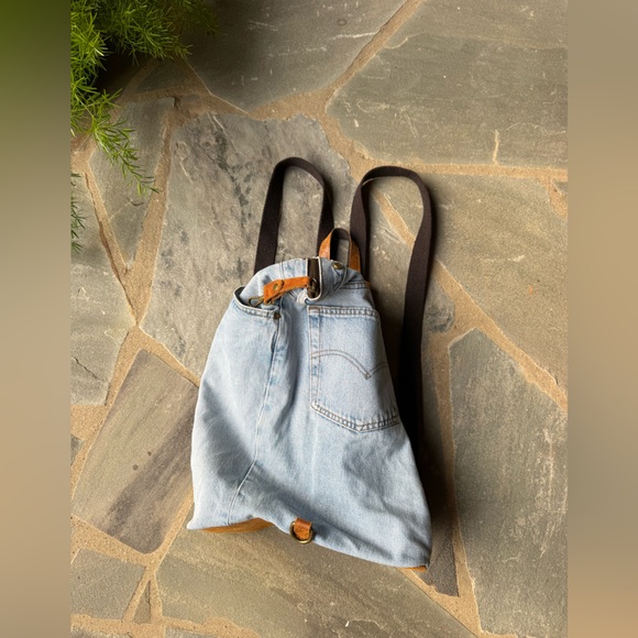 New?Free People-Upcycled Denim Backpack main image 8
